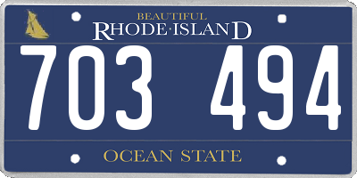 RI license plate 703494