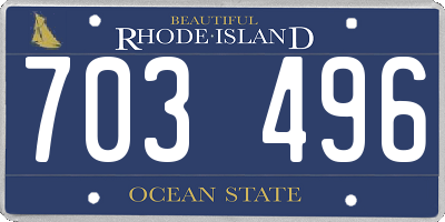 RI license plate 703496