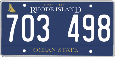 RI license plate 703498