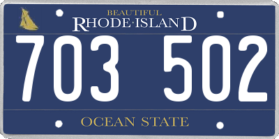 RI license plate 703502
