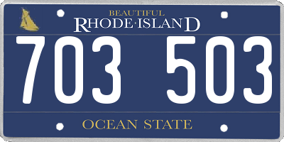 RI license plate 703503