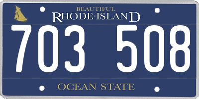 RI license plate 703508