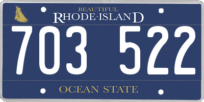 RI license plate 703522