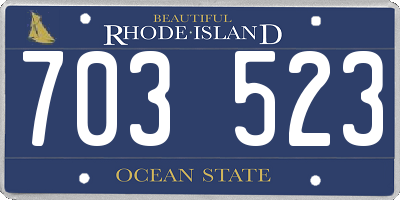RI license plate 703523