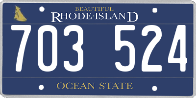 RI license plate 703524