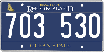 RI license plate 703530