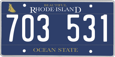 RI license plate 703531