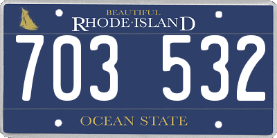 RI license plate 703532