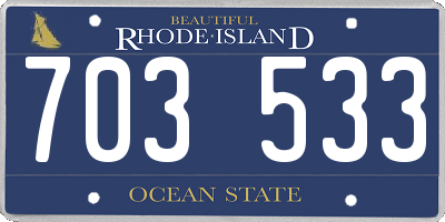 RI license plate 703533