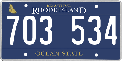 RI license plate 703534