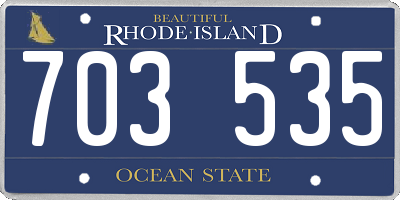RI license plate 703535
