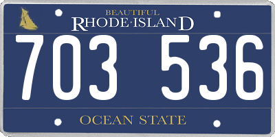 RI license plate 703536