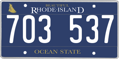 RI license plate 703537