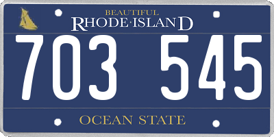 RI license plate 703545