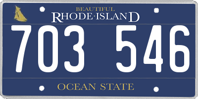 RI license plate 703546
