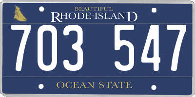 RI license plate 703547