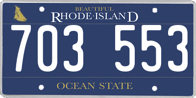 RI license plate 703553