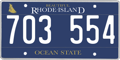 RI license plate 703554