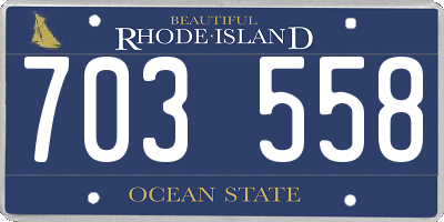 RI license plate 703558