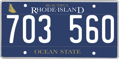 RI license plate 703560