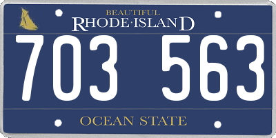 RI license plate 703563