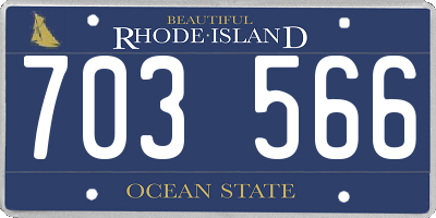 RI license plate 703566