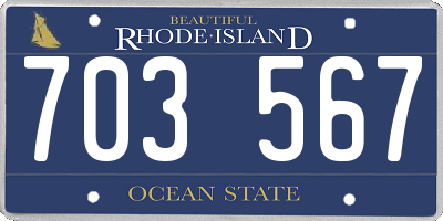RI license plate 703567