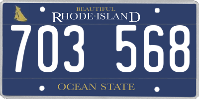 RI license plate 703568