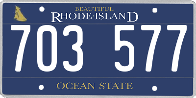 RI license plate 703577