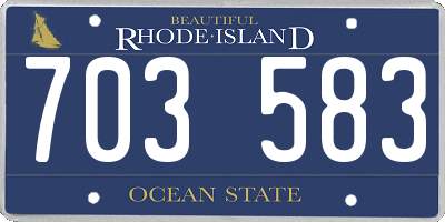 RI license plate 703583