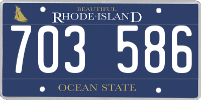 RI license plate 703586