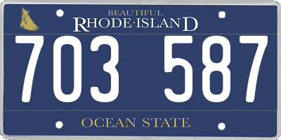 RI license plate 703587