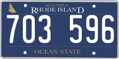 RI license plate 703596