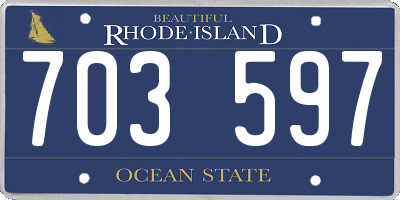 RI license plate 703597