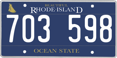 RI license plate 703598
