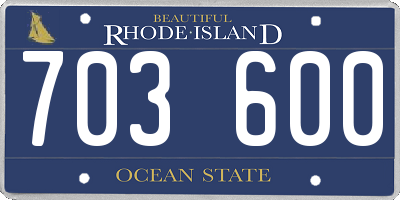 RI license plate 703600