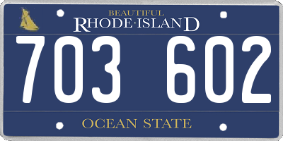 RI license plate 703602
