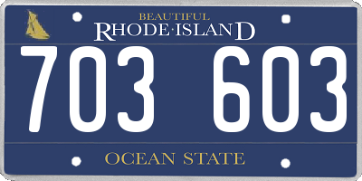 RI license plate 703603