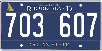 RI license plate 703607