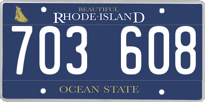 RI license plate 703608