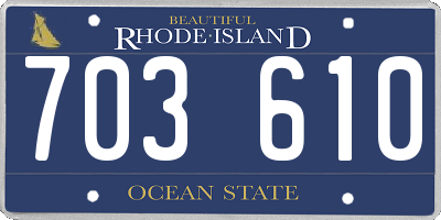 RI license plate 703610