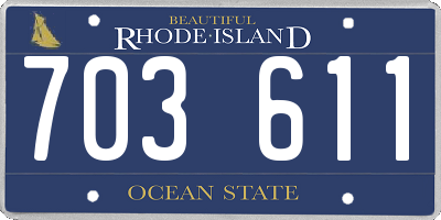 RI license plate 703611