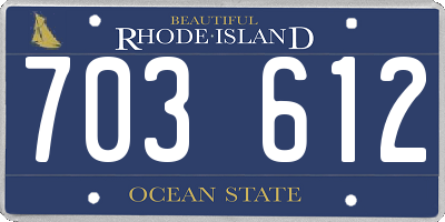 RI license plate 703612