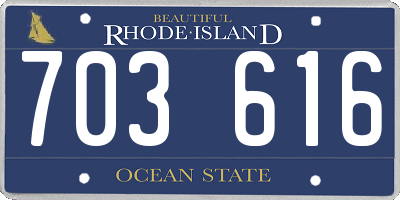 RI license plate 703616