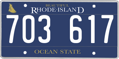 RI license plate 703617