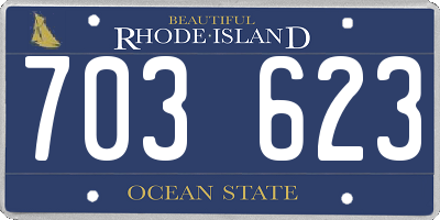 RI license plate 703623