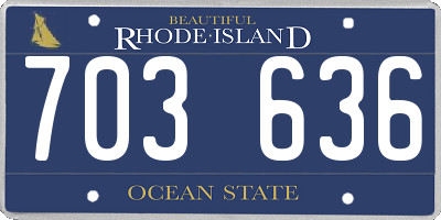 RI license plate 703636