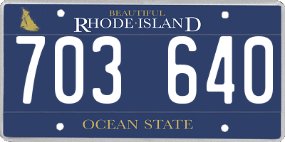 RI license plate 703640