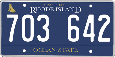 RI license plate 703642