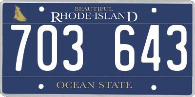 RI license plate 703643